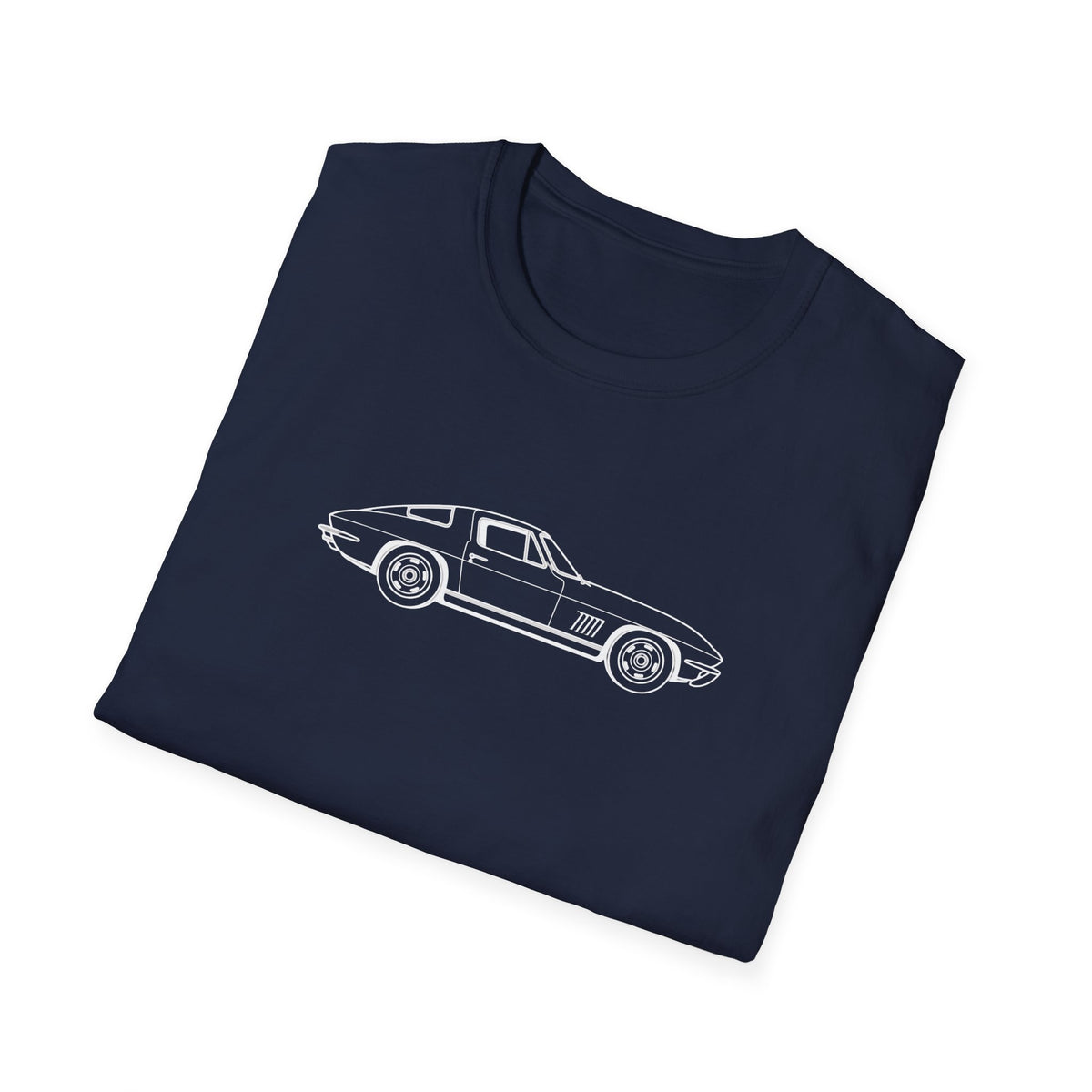 Classic Corvette Outline T-Shirt — Minimal Sports Car Tee