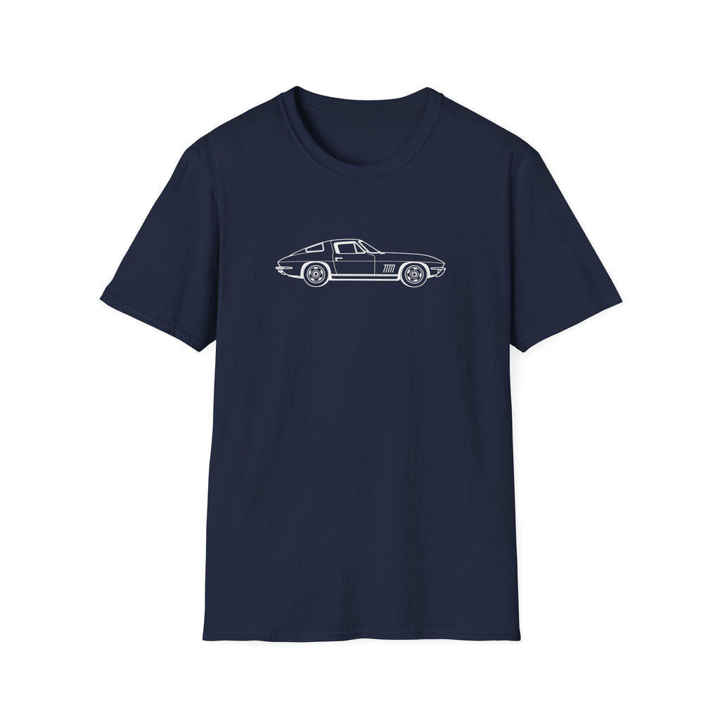 Classic Corvette Outline T-Shirt — Minimal Sports Car Tee