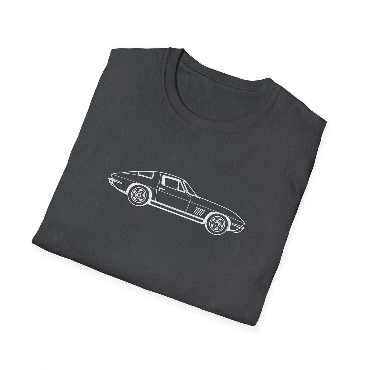 Classic Corvette Outline T-Shirt — Minimal Sports Car Tee
